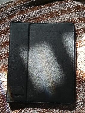 Men's Black Leather Folio Case - Unbranded